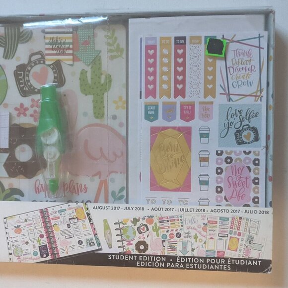 NWT Back School Happy Planner Classic Student Box Kit 2017 Outdated Highlighter - Picture 2 of 9